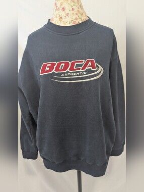 Vintage BOCA Navy Men's Sweatshirt 2XL